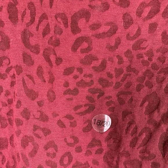 New Lane Bryant Blouse Womens 18 20 Red Semi Sheer Long Sleeve Vneck Lightweight - Picture 3 of 8